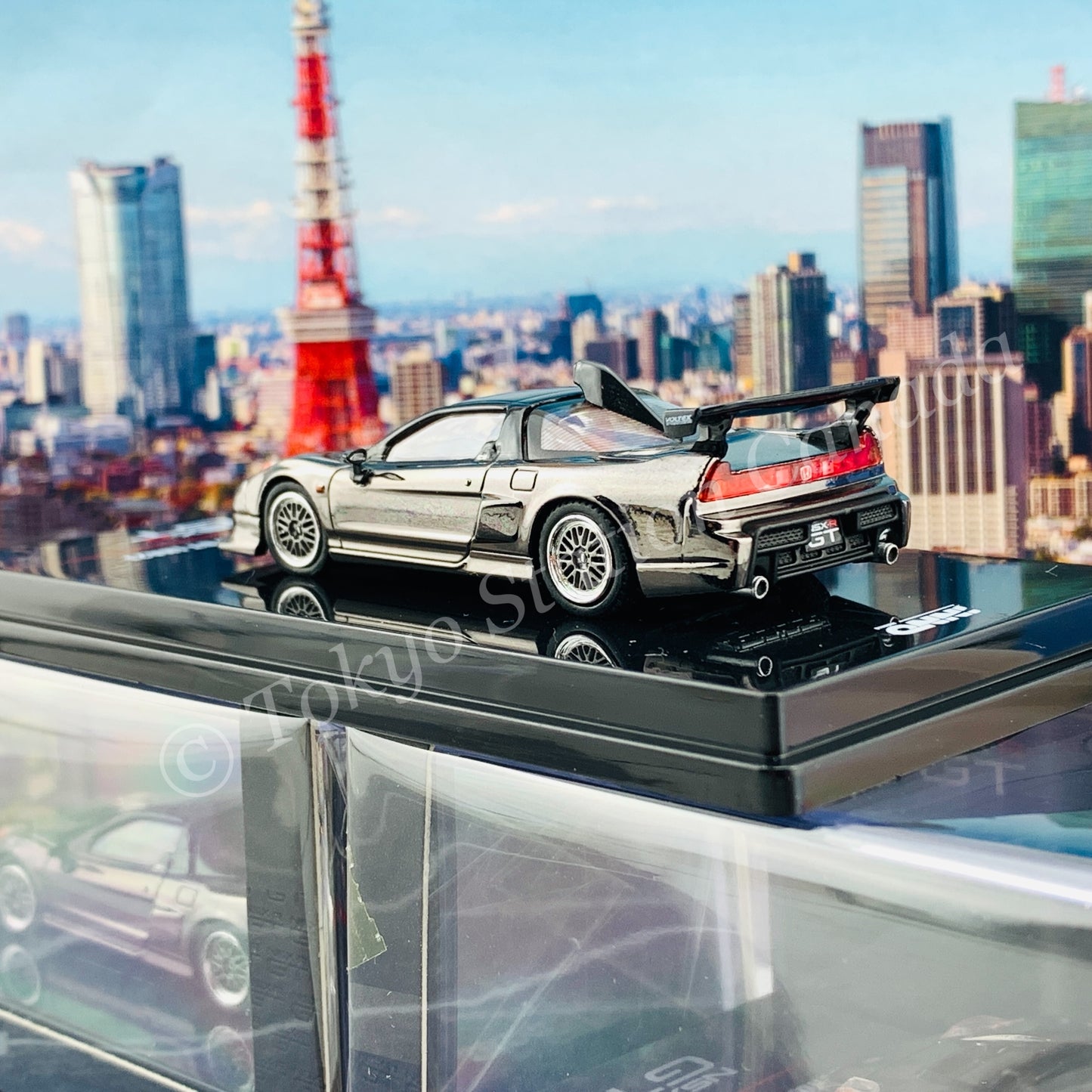 INNO64 1/64 HONDA NSX-R GT (NA2) Black Chrome W/ Extra Wheels IN64-NSXGT-BLACH