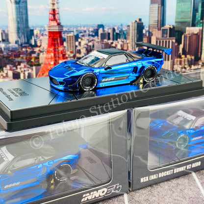 INNO64 1/64 NSX (NA) ROCKET BUNNY V2 AERO Chrome Blue IN64-NSXP-BCH