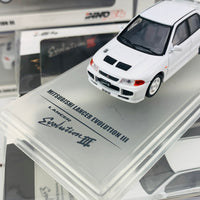 INNO64 1/64 MITSUBISHI LANCER EVOLUTION III White with Extra Decals and Wheels  IN64-EVO3-WHI