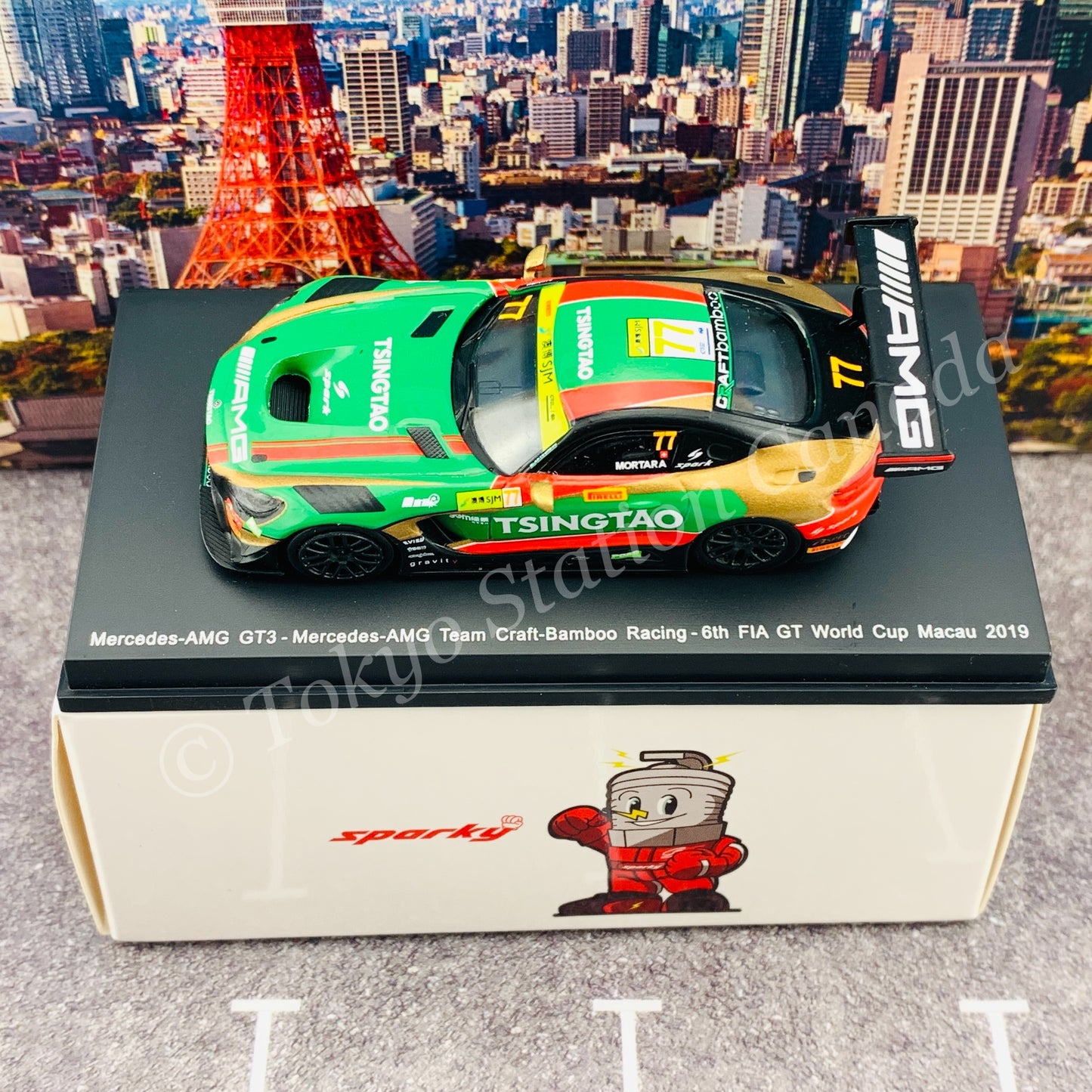Sparky 1/64 MERCEDES-AMG GT3 NO.77 MERCEDES-AMG TEAM CRAFT-BAMBOO RACING 6TH FIA GT WORLD CUP MACAU 2019 EDOARDO MORTARA Y168