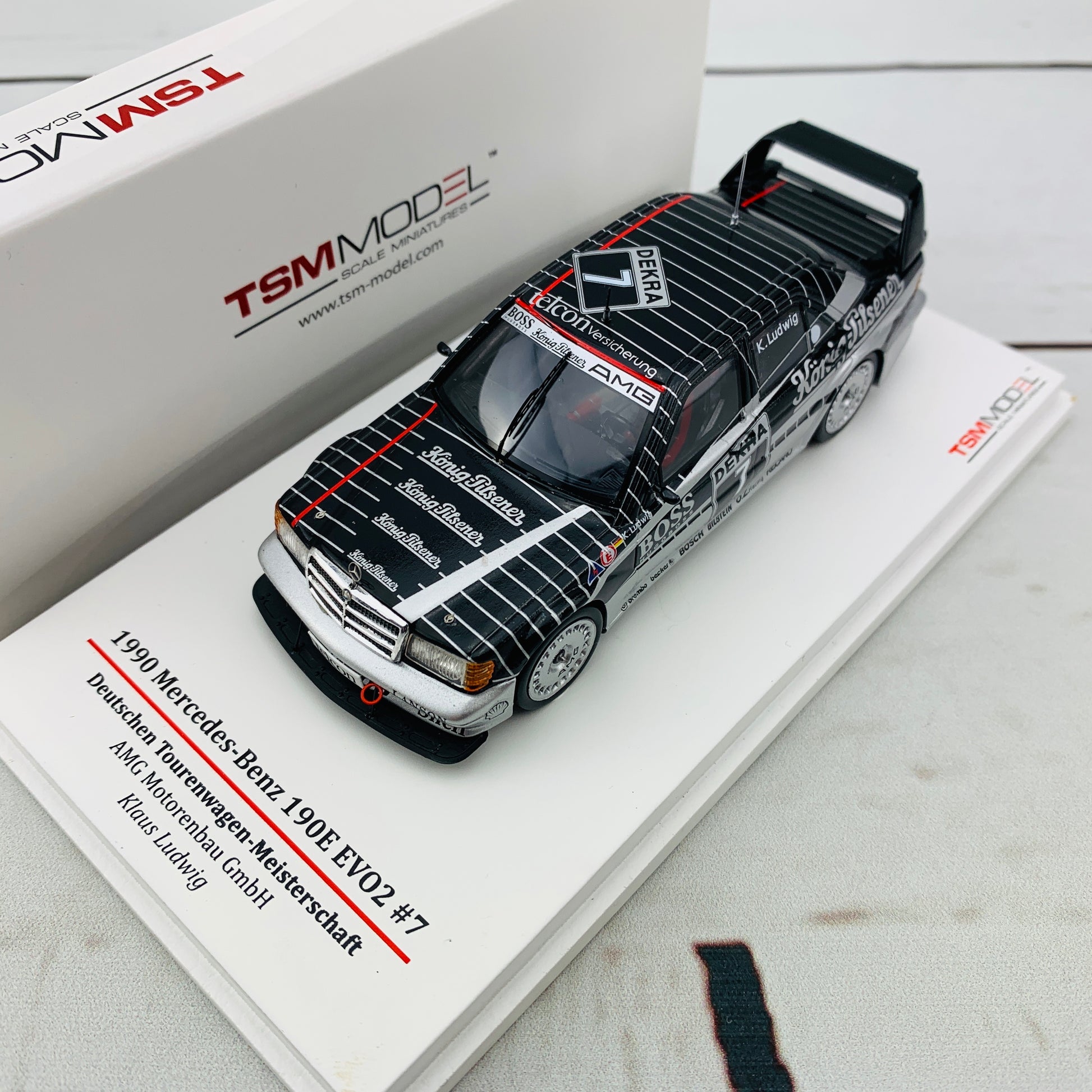 TSM MODEL 1/43 Mercedes-Benz 190E EVO2 1990 DTM #7 AMG Motorenbau GmbH Klaus Ludwing TSM124346