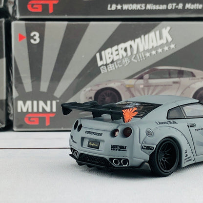 MINI GT 1/64 LIBERTYWALK LB★WORKS Nissan GTR (R35) Matte Grey - RHD MGT000003-R