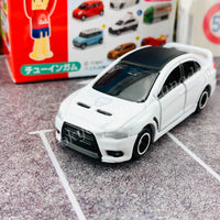TAKARA TOMY A.R.T.S TOMICA Sign Set #4 - Mitsubishi Lancer Evolution X with a road sign stand