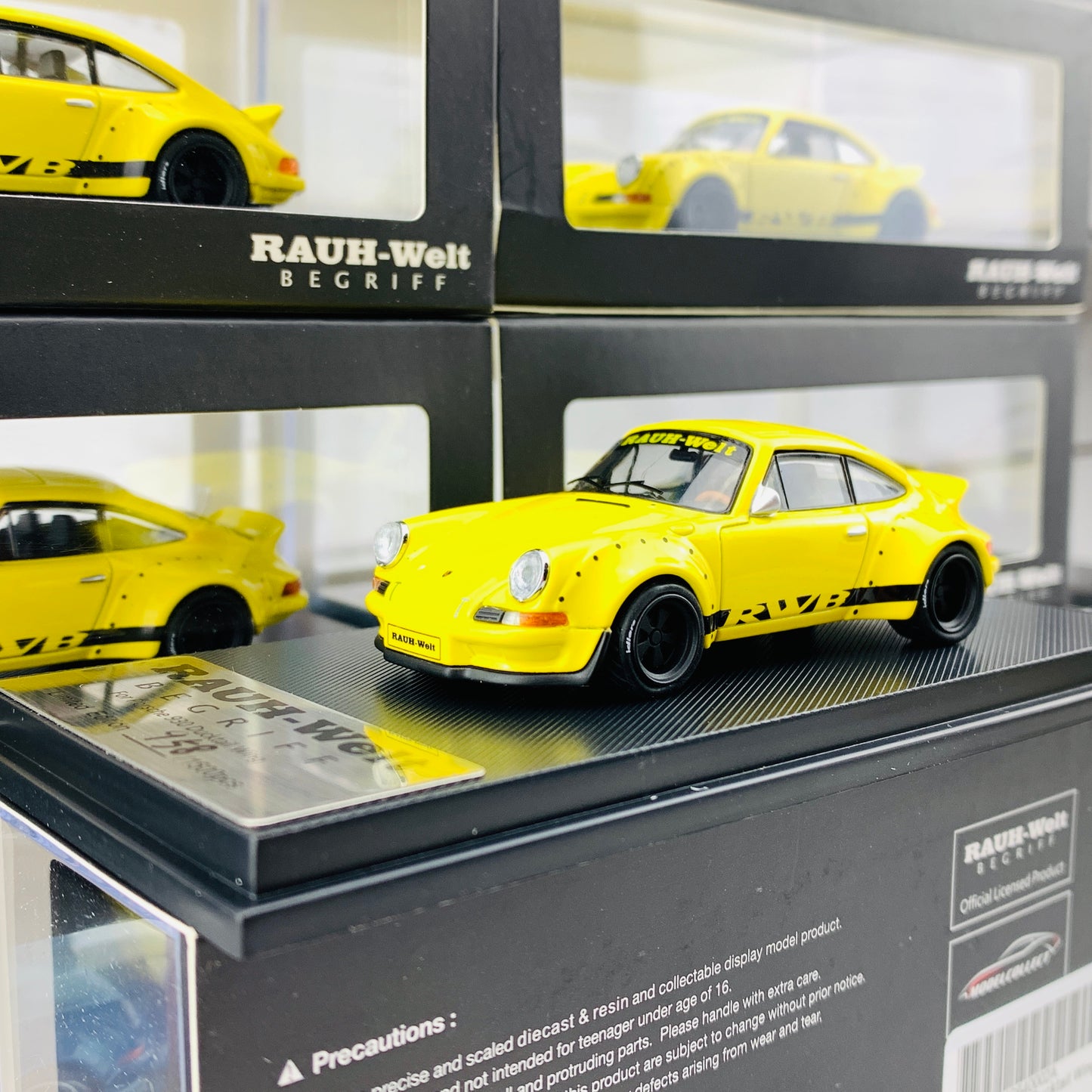 MODEL COLLECT 1/64 Porsche RWB 930 Ducktail Wing Yellow MC640002A