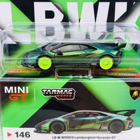 "CHASE CAR" Tarmac Works x Mini GT Collaboration Model 1/64 LB★WORKS Lamborghini Huracán GT Magic Green LHD Blister clamshell Packed MGT00146-C
