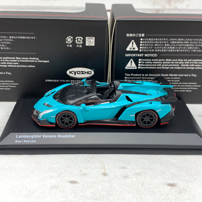 KYOSHO 1/64 Lamborghini Veneno Roadster Blue/Red Line KS07040A4