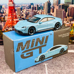 MINI GT 1/64 Porsche Taycan Turbo S Frozen Blue Metallic LHD MGT00225-L