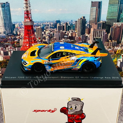 Sparky 1/64 MCLAREN 720S GT3 NO.61 ABSSA MOTORSPORT BLANCPAIN GT WORLD CHALLENGE ASIA 2019 P. BHIROMBHAKDI - K. SAWA Y164