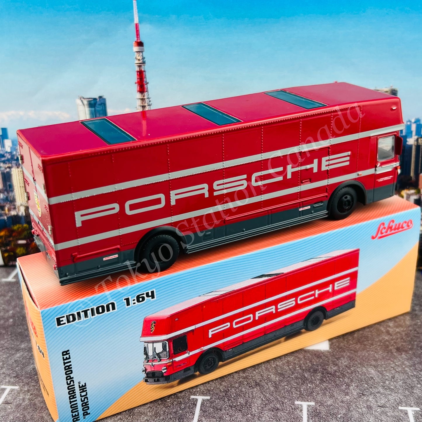 Schuco 1/64 Race Car Transporter PORSCHE 452026100