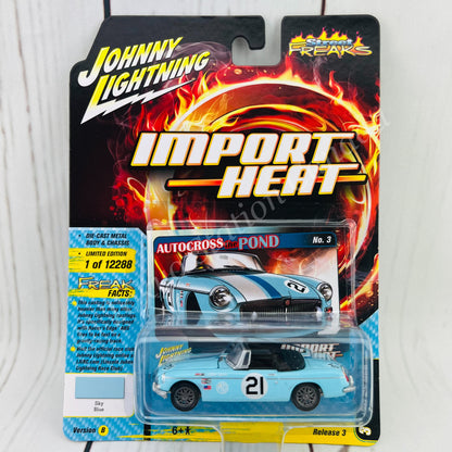 JOHNNY LIGHTNING 1/64 IMPORT HEAT 1963 MG MGB Sky Blue 849398049730