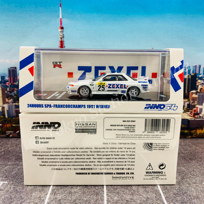 INNO64 1/64 NISSAN SKYLINE GT-R (R32) #25 "Team ZEXEL"  24hr Spa Francorchamps 1991 Winner  IN64-R32-ZEX91