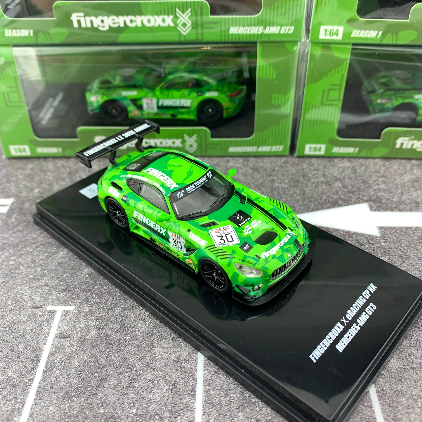 Tarmac Works 1/64 FINGERX x eRACING GP HK Mercedes-AMG GT3 T64-008-eRGP18FX