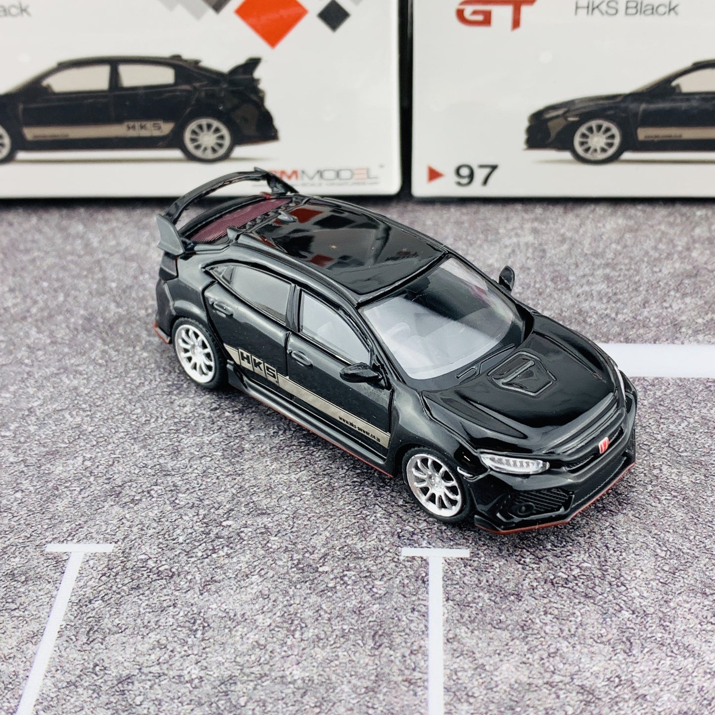 MINI GT 1/64 Honda Civic Type R (FK8) HKS Black (RHD) MGT00097-R