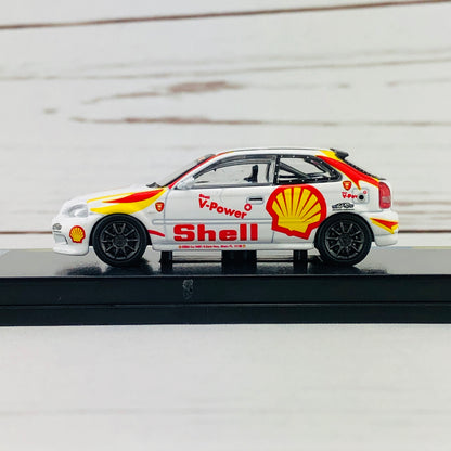 Tarmac Works 1/64 Honda Civic Type R EK9 FARA : Homestead II 2016 "SHELL" Singapore Exclusive Model