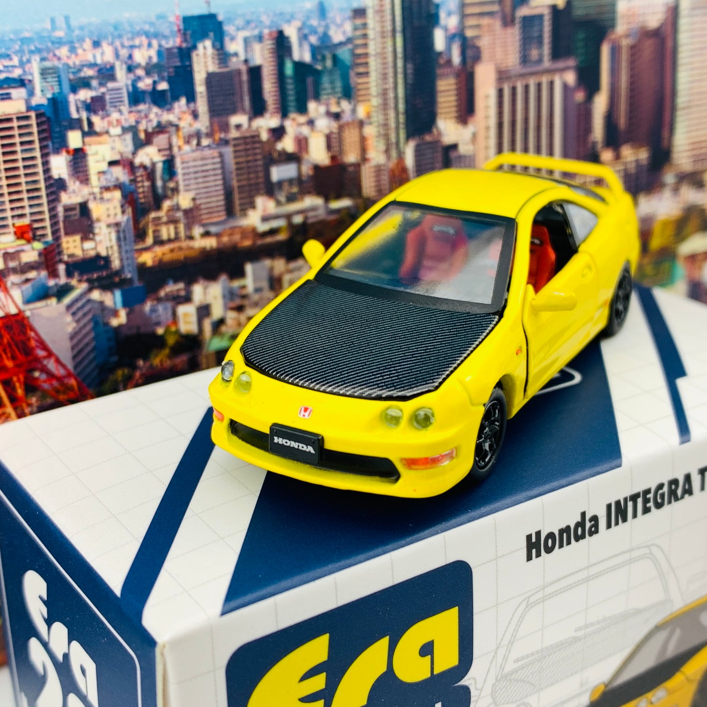 ERA CAR 28 1/64 Honda Integra Type-R DC2 Yellow HA20DC2RN28