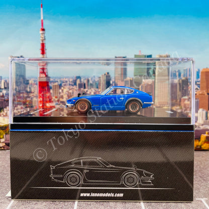 INNO64 1/64 NISSAN FAIRLADY Z (S30) Blue with carbon Hood IN64-240Z-BLU