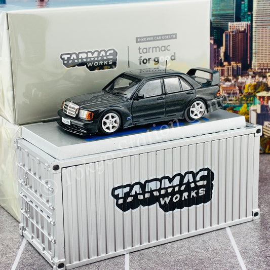 Tarmac Works ROAD64 Collection 1/64 Mercedes-Benz 190E 2.5-16 Evolution II 1990 Black Metallic with Container T64R-024-BK