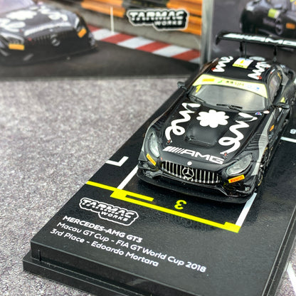 Tarmac Works 1/64 Mercedes-AMG GT3 Macau GT Cup - FIA GT World Cup 2018 3rd Place - Edoardo Mortara T64-008-18MGP01 T64-0013-18WTCR28