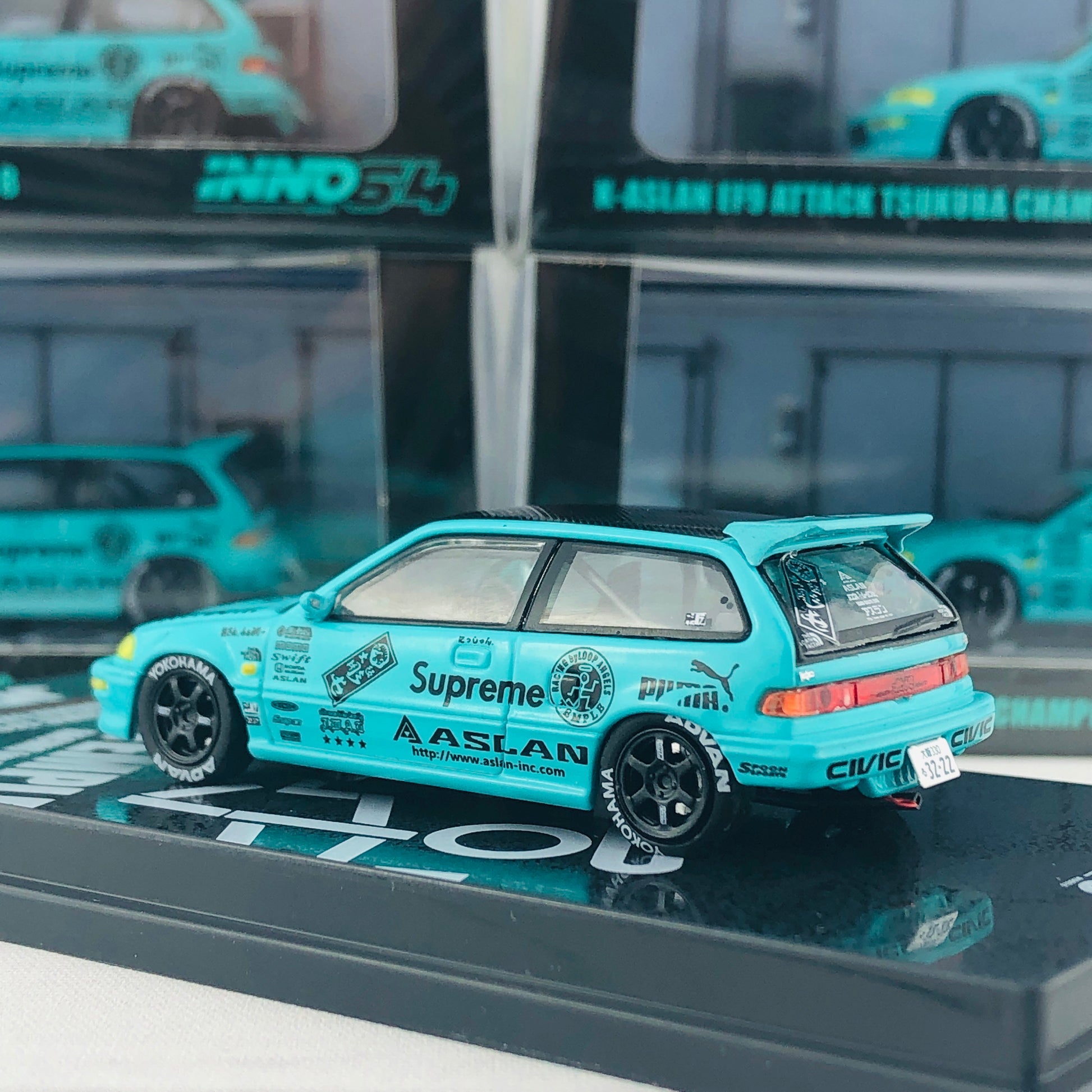 INNO64 JDM Collection HONDA CIVIC EF9 K-ASLAN ATTACK TSUKUBA CHAMPIONSHIP 2018 IN64-EF9-JDM03