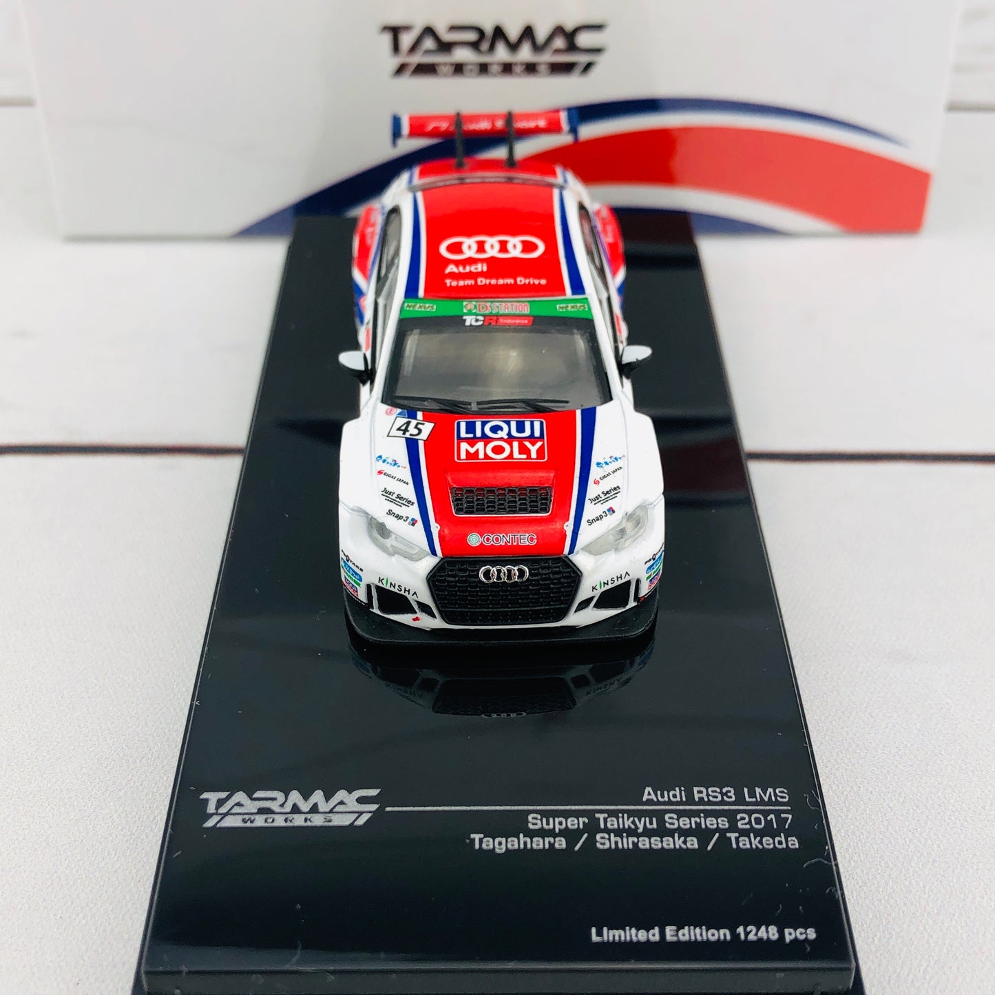 Tarmac Works 1/64 Audi RS3 LMS Super Taikyu Series 2017 Tagahara/Shirasaka/Takeda T64-013-17ST