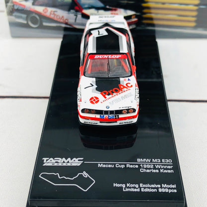 Tarmac Works 1/64 BMW M3 E30 Macau Cup Race 1992 Winner Charles Kwan