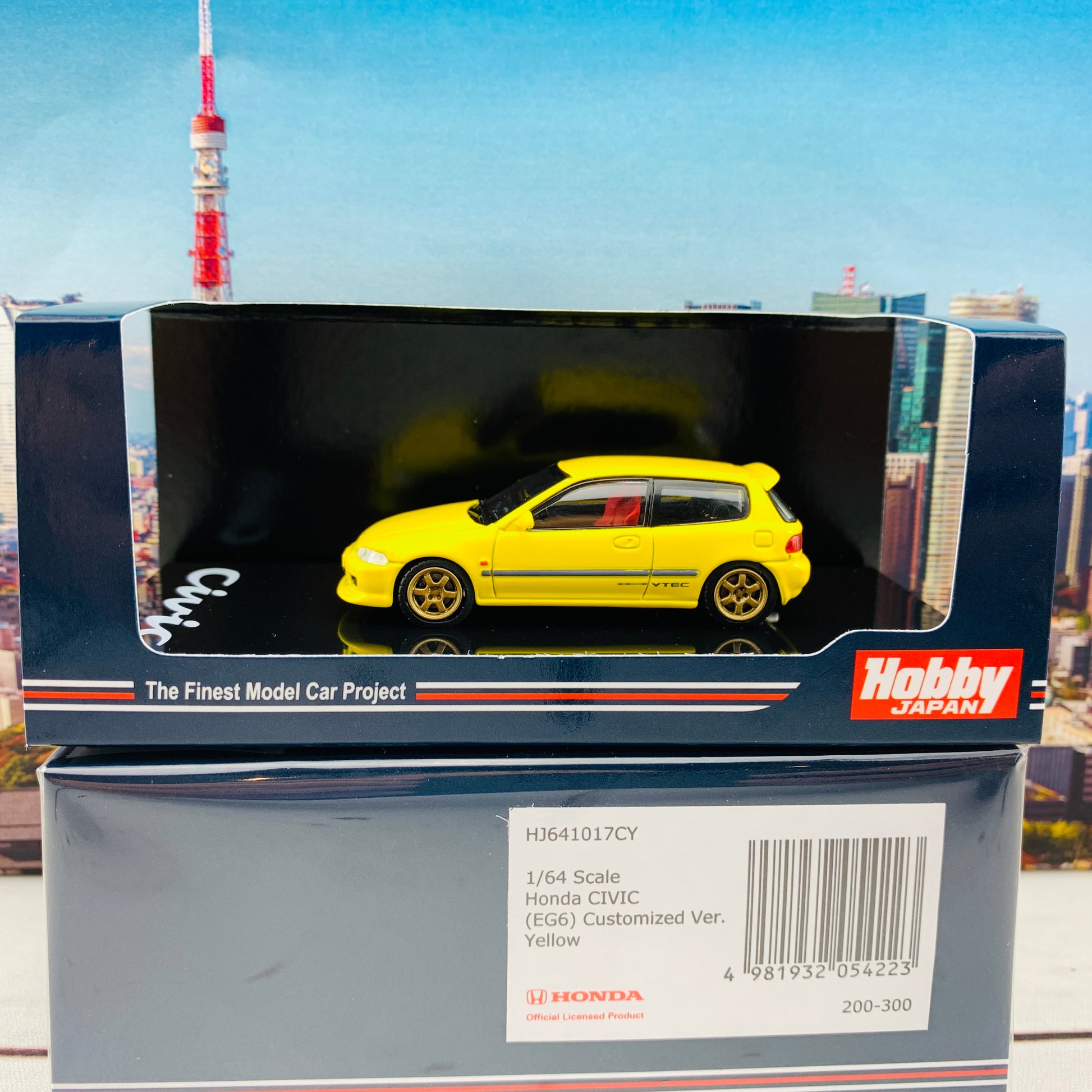 HOBBY JAPAN 1/64 Honda Civic EG6 Customized Version YELLOW HJ641017CY
