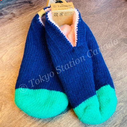 Tehtava Reversible Roomsocks - Navy Blue (Made in Japan) 0022TET092