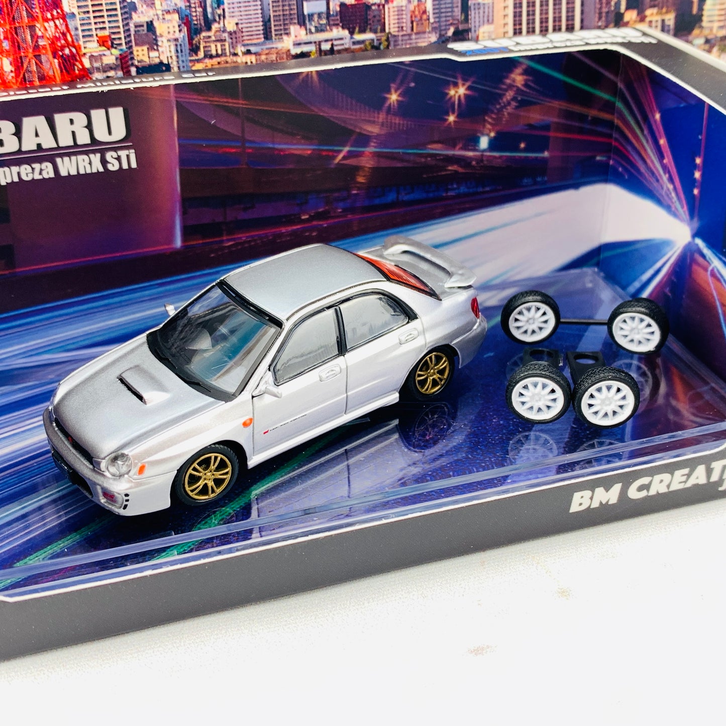 BM Creations JUNIOR 1/64 Subaru Impreza WRX STi 2001 SILVER RHD 64B0080