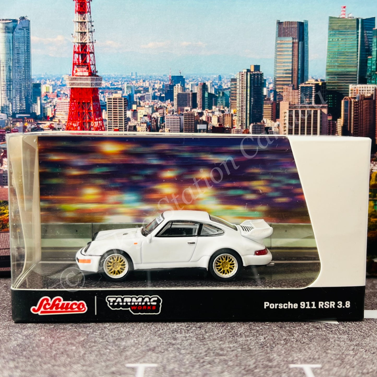 TARMAC WORKS x Schuco COLLAB64 1/64 Porsche 911 RSR 3.8  White T64S-003-WH