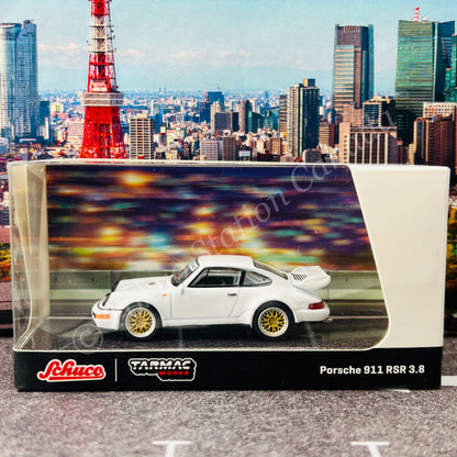 TARMAC WORKS x Schuco COLLAB64 1/64 Porsche 911 RSR 3.8  White T64S-003-WH