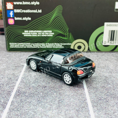 BM CREATIONS JUNIOR 1/64 SUZUKI CAPPUCCINO Black RHD with Extra Wheel and Hard Top Set 64B0092