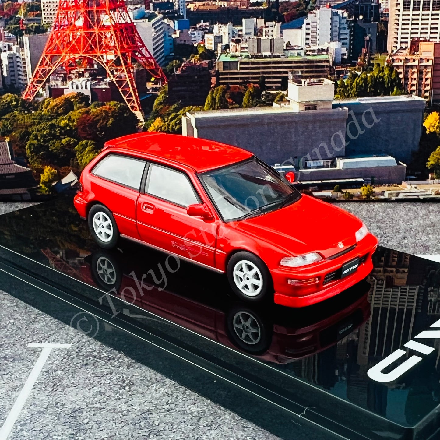 HOBBY JAPAN 1/64 Honda CIVIC (EF9) SiR Ⅱ Customized Version Red HJ641031CR
