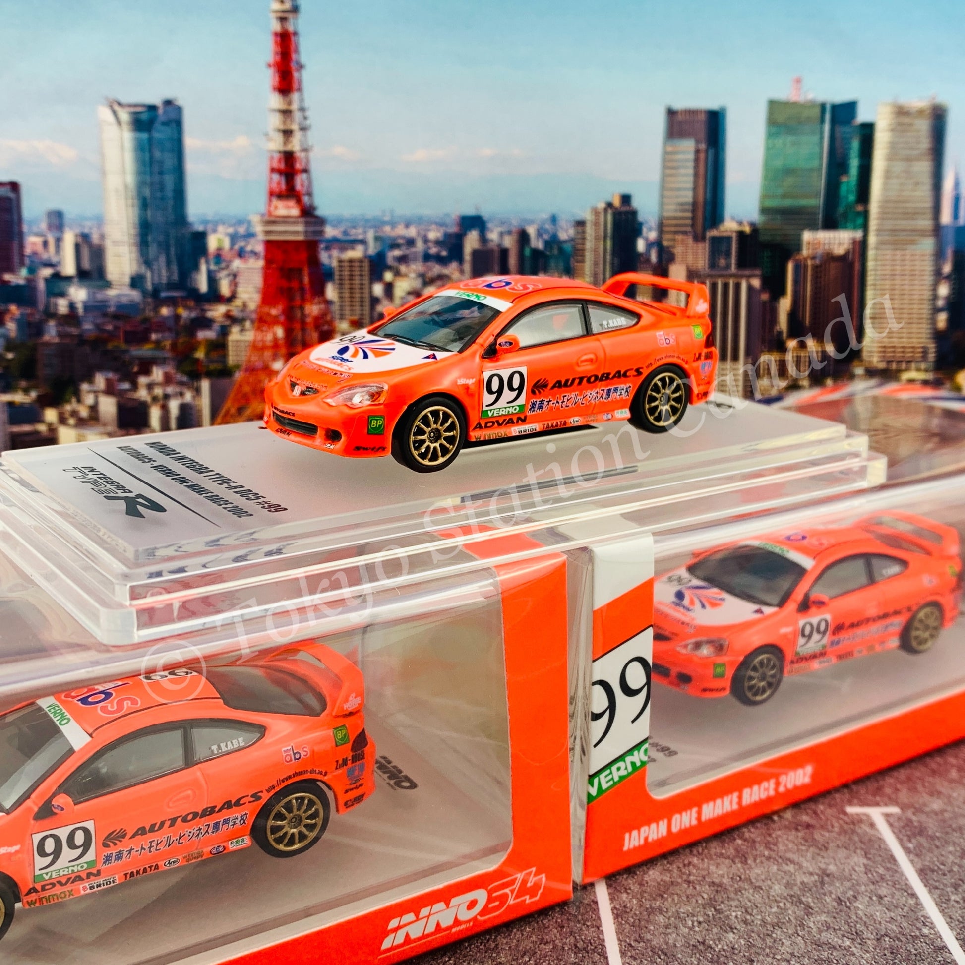 INNO64 1/64 Honda Integra Type-R DC5 #99 AUTOBACS JAPAN ONE MAKE RACE 2002 IN64-DC5-AB
