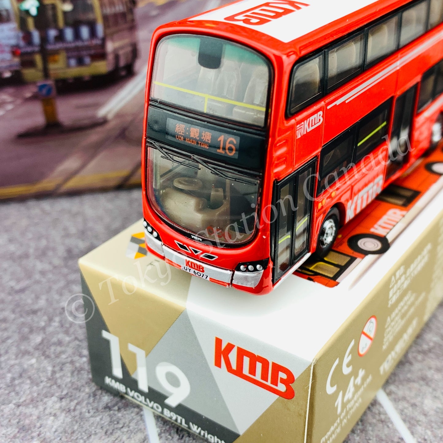 TINY 微影 119 KMB VOLVO B9TL Wright 九巴前衛富豪 B9TL (VIA : KWUN TONG 經 : 觀塘16) KMB2020108