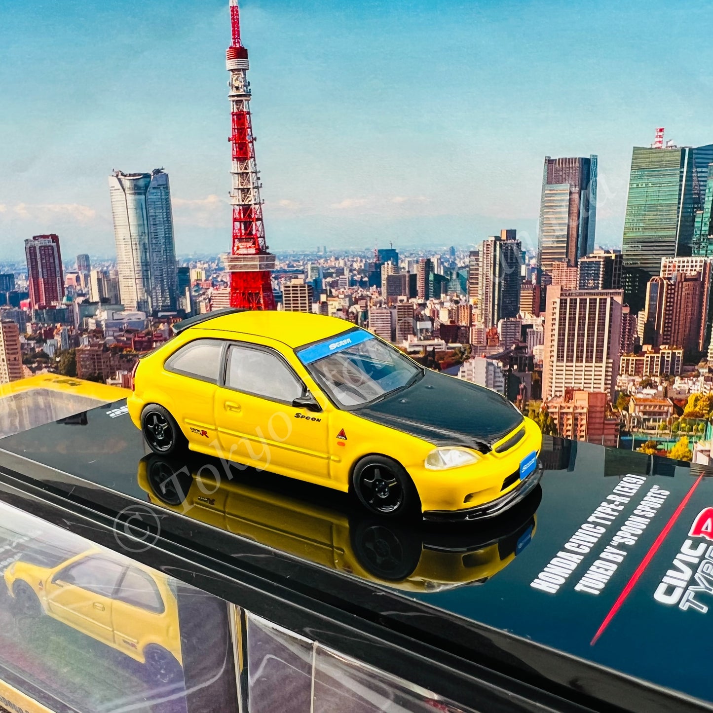 INNO64 1/64 HONDA CIVIC Type-R EK9 Yellow Tuned by Spoon Sports IN64-EK9-YLSP