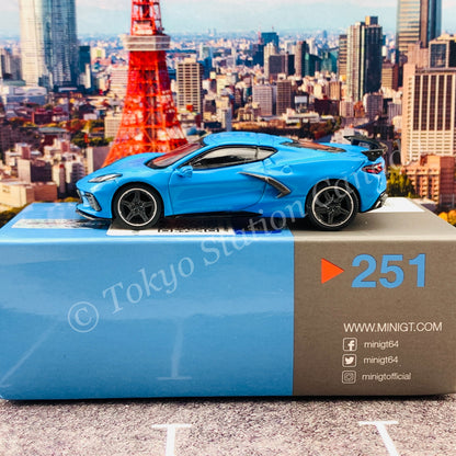 MINI GT 1/64 Chevrolet Corvette Stingray 2020  Rapid Blue LHD MGT00251-L