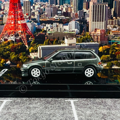 HOBBY JAPAN 1/64 Honda CIVIC (EF9) SiR Ⅱ Customized Version Gray Metallic HJ641031CGM