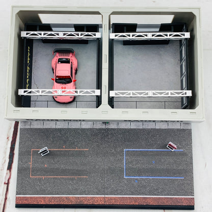 Tarmac Works 1/64 Pit Garage Diorama - RWB - PART64 T64D-001-RWB Includes exclusive model T64-017-HO RWB 993 HootersTarmac Works 1/64 Pit Garage Diorama - RWB - PART64 T64D-001-RWB Includes exclusive model T64-017-HO RWB 993 Hooters