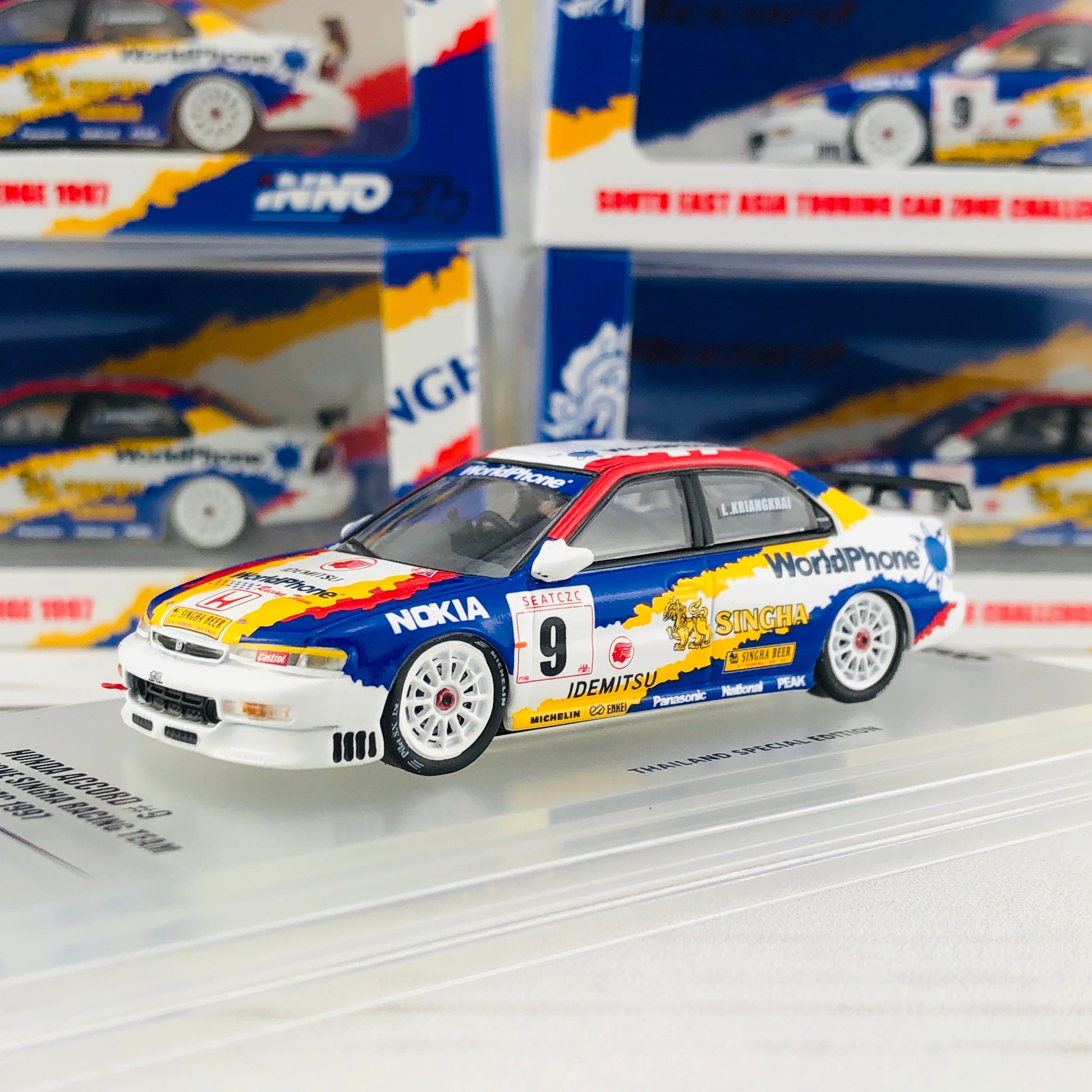 INNO64 Honda Accord CD6 #9 "World Phone Singha Racing Team" SEATCZC 1997 Thailand Special Edition IN64-CD6-SEATCZC