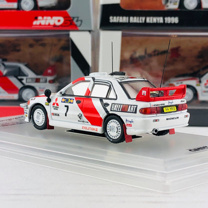 INNO64 Mitsubishi Lancer Evolution III #7 Safari Rally Kenya 1996 IN64-EVO3-96SA7