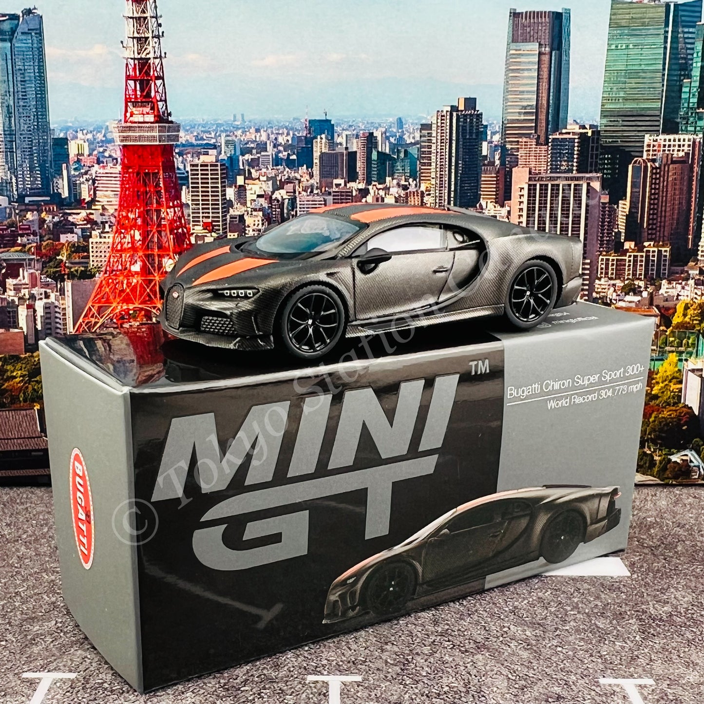 MINI GT 1/64 Bugatti Chiron Super Sport 300+ World Record 304.773 mph LHD MGT00409-L