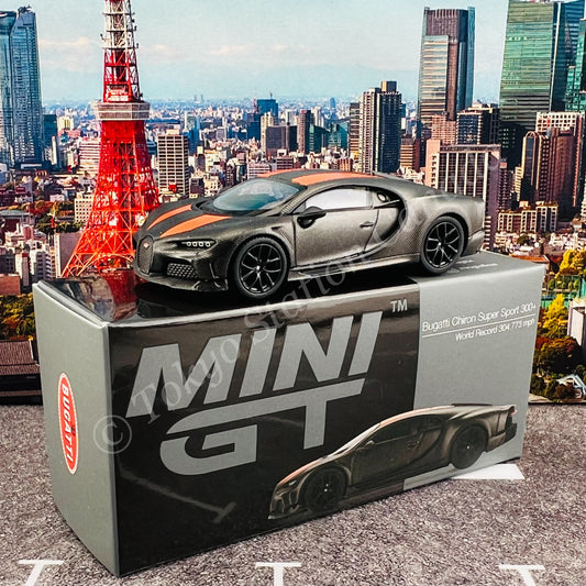 MINI GT 1/64 Bugatti Chiron Super Sport 300+ World Record 304.773 mph LHD MGT00409-L