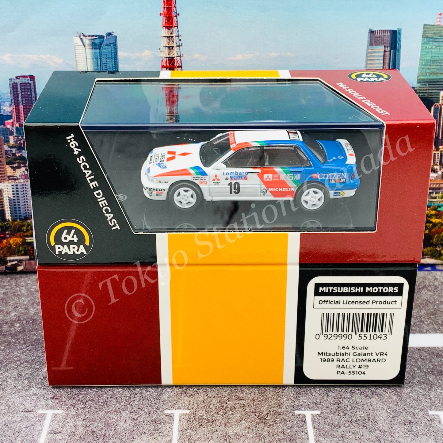 PARA64 1/64 Mitsubishi Galant VR4 1989 RAC LOMBARD RALLY #19 LHD PA-55104