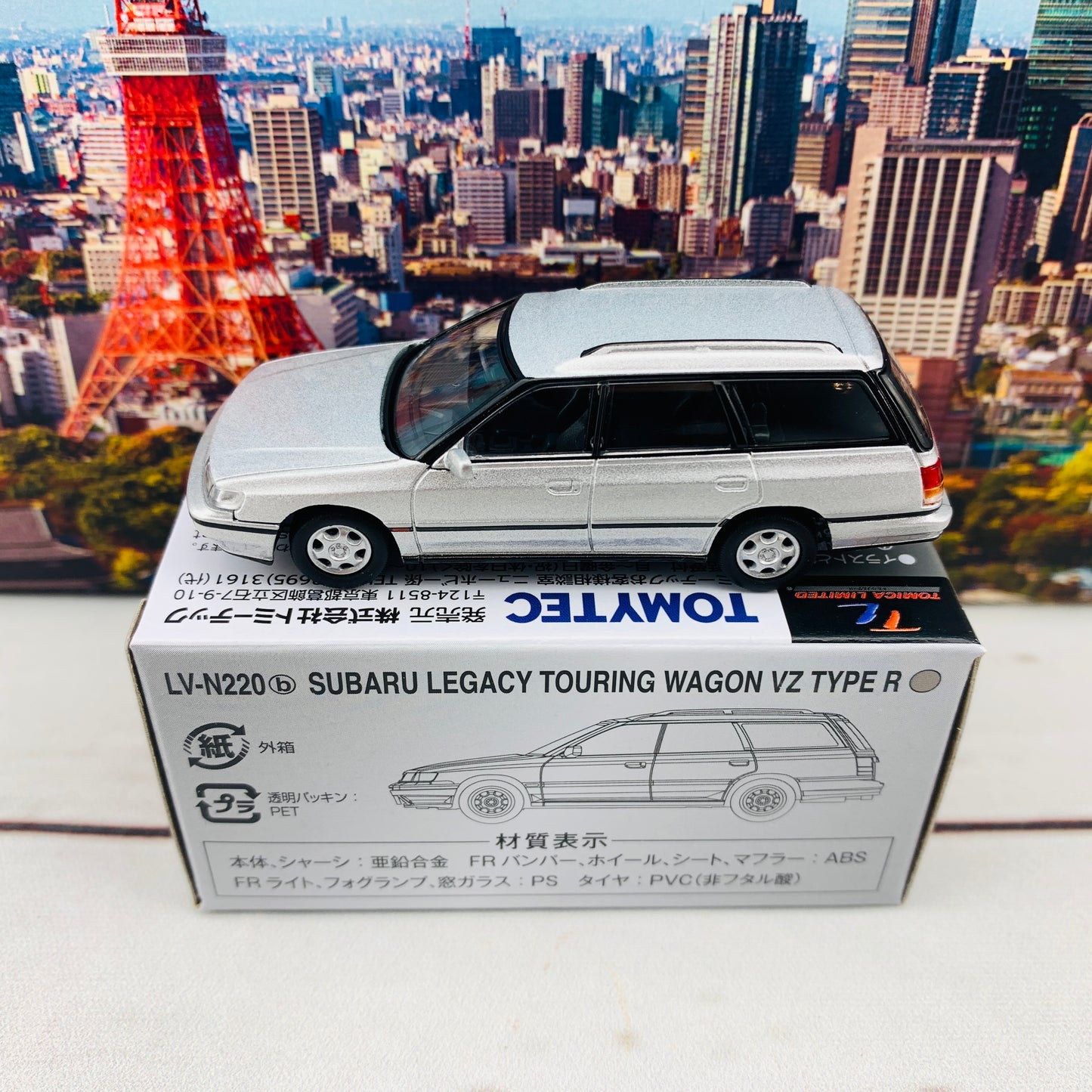 Tomytec Tomica Limited Vintage Neo 1/64 Subaru Legacy Touring Wagon VZ type R (Silver) LV-N220b