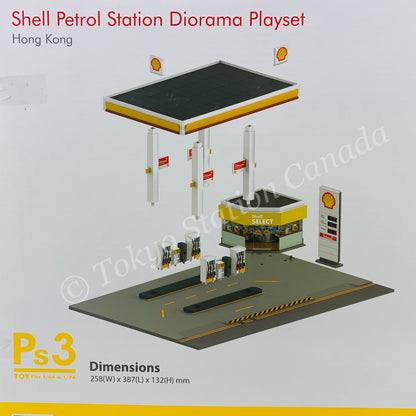 Tiny 微影 Hong Kong Shell Petrol Station Diorama Playset with Shell Figure Set Ps3