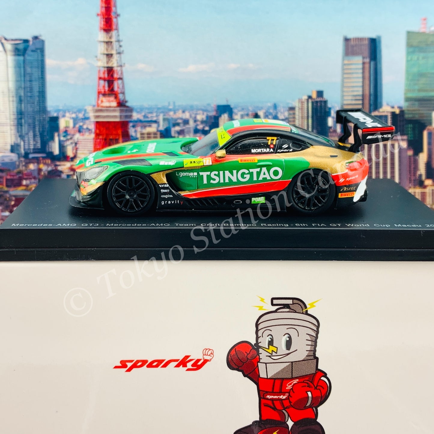 Sparky 1/64 MERCEDES-AMG GT3 NO.77 MERCEDES-AMG TEAM CRAFT-BAMBOO RACING 6TH FIA GT WORLD CUP MACAU 2019 EDOARDO MORTARA Y168