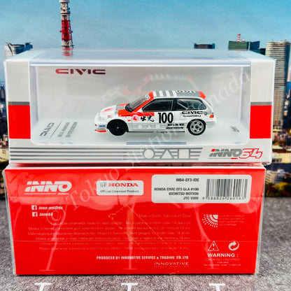 INNO64 HONDA CIVIC EF3 Gr.A #100 “IDEMITSU MOTION”” JTC 1989″ IN64-EF3-IDE