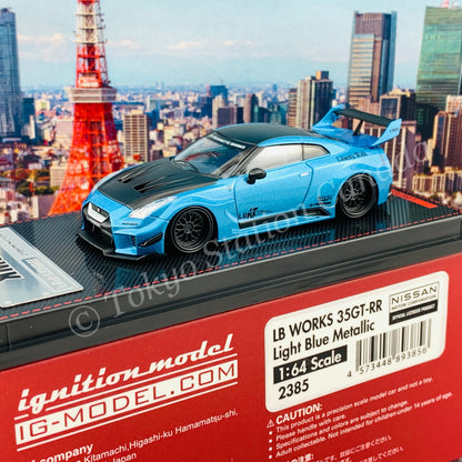 Ignition Model 1/64 LB-Silhouette WORKS GT Nissan 35GT-RR Light Blue Metallic IG2385