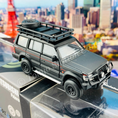 BM CREATIONS JUNIOR 1/64 Mitsubishi Pajero 2nd Generation JUNGLE PACK Matt Black LHD 64B0043