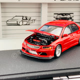 Peako64 1/64 Mitsubishi 2006 Lancer Evolution IX with 3D-Paper Car Park (RED) 63051